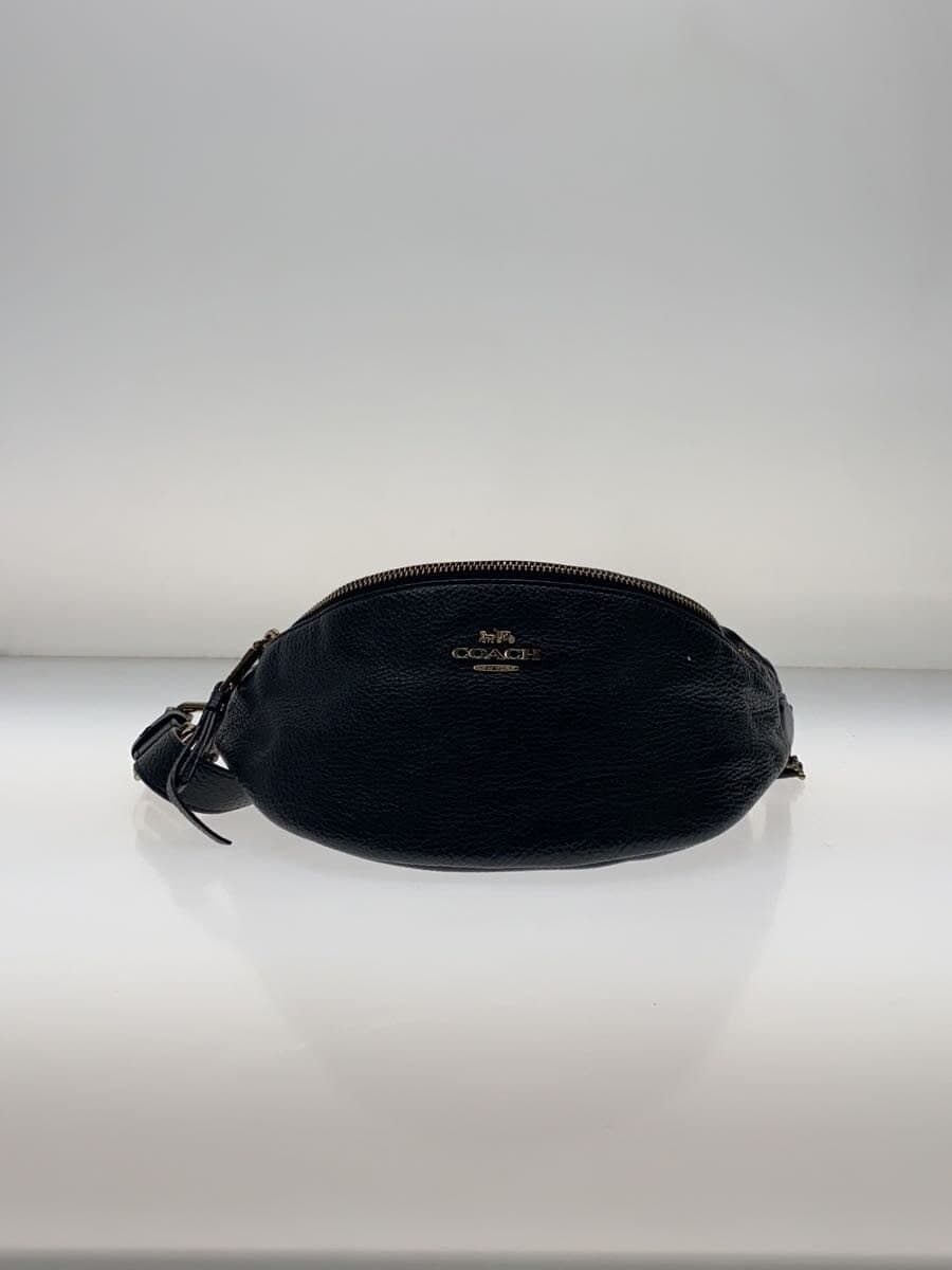 COACH BELT BAG Waist Bag Leather Black F48738 Metal fittings have discoloration 4