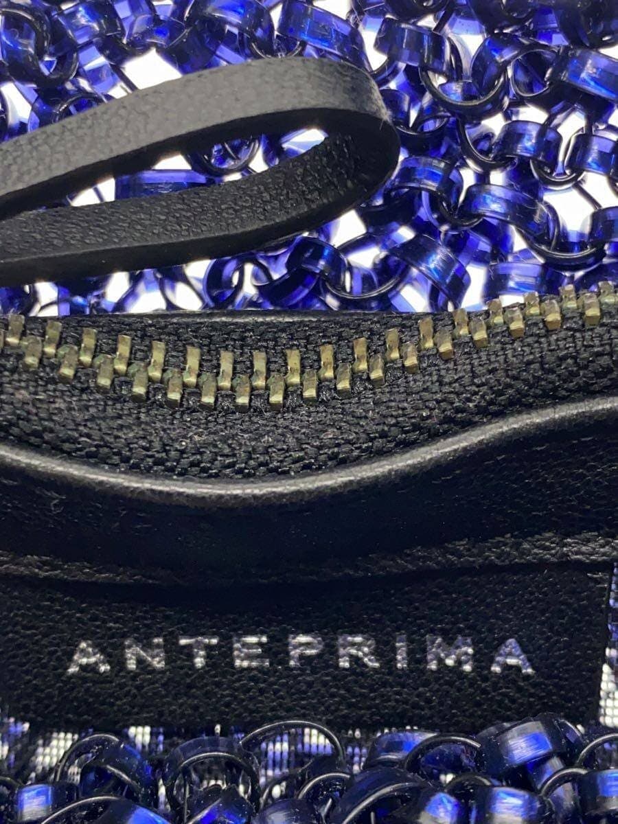 ANTEPRIMA wire bag handbag -- BLUE plain with pouch 5