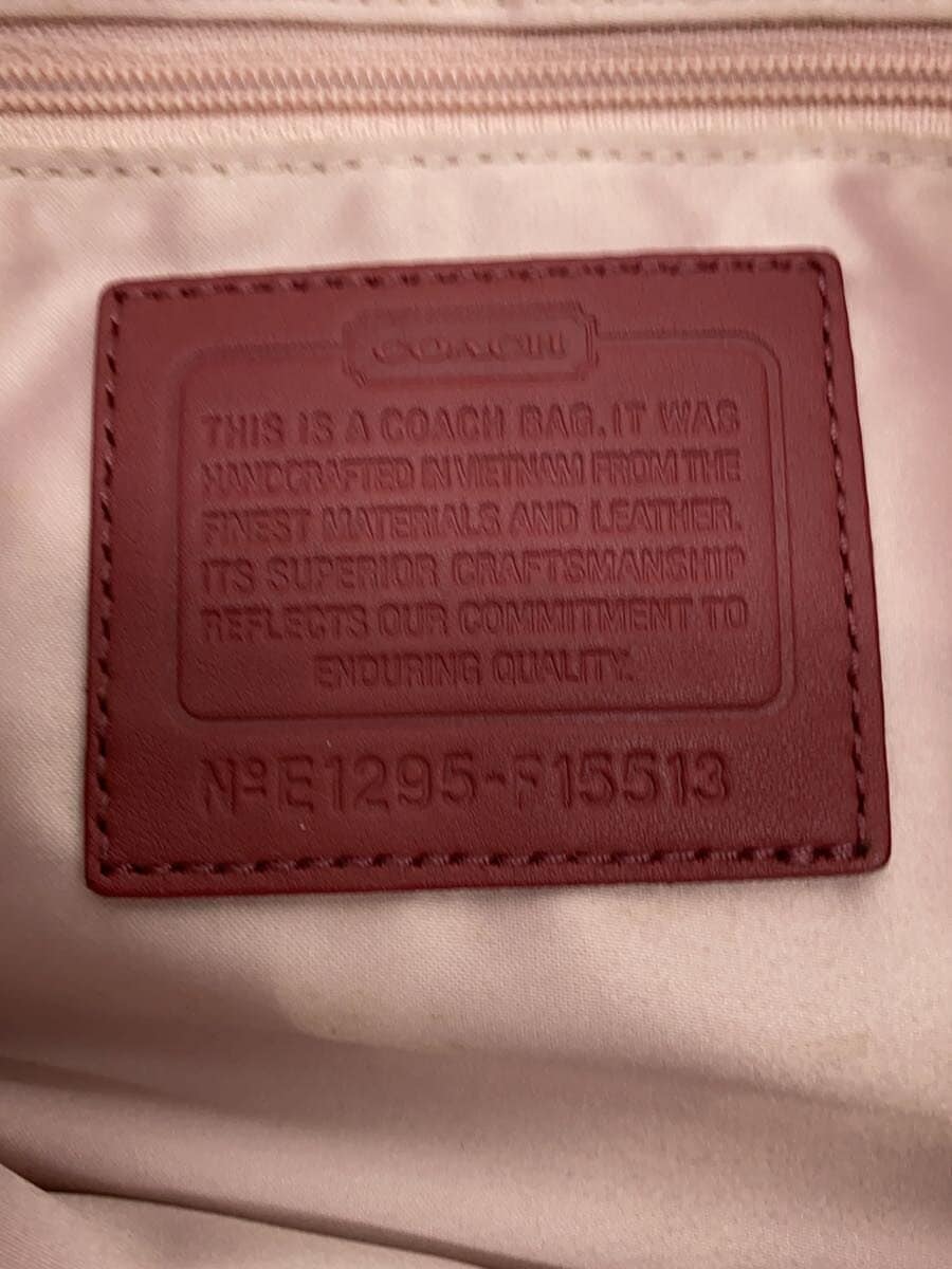 COACH Tote Bag - All Leather Leather PNK F15513 5