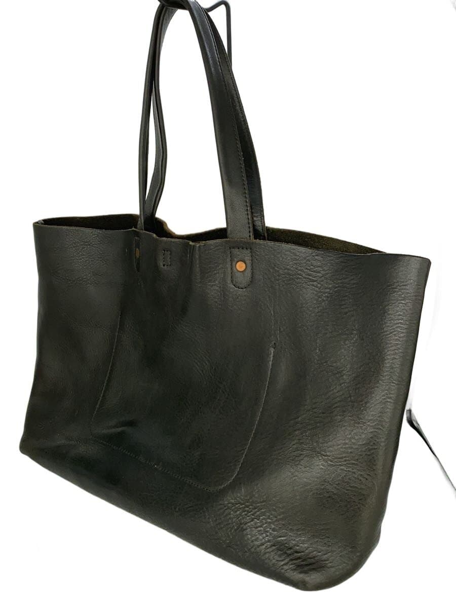 SLOW Tote Bag Leather BLK 2