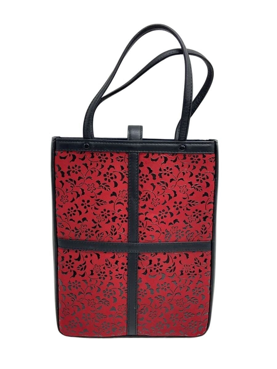 Inden-ya (INDEN-YA)Handbag Leather RED All Over Pattern