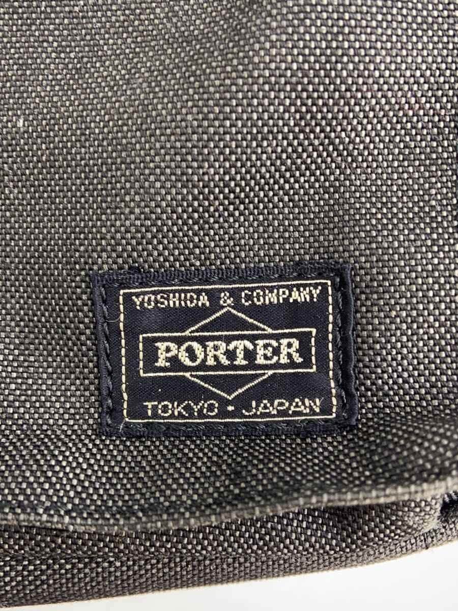 PORTER Shoulder Bag Canvas GRY Solid 592-06582 Corner Scuff 5
