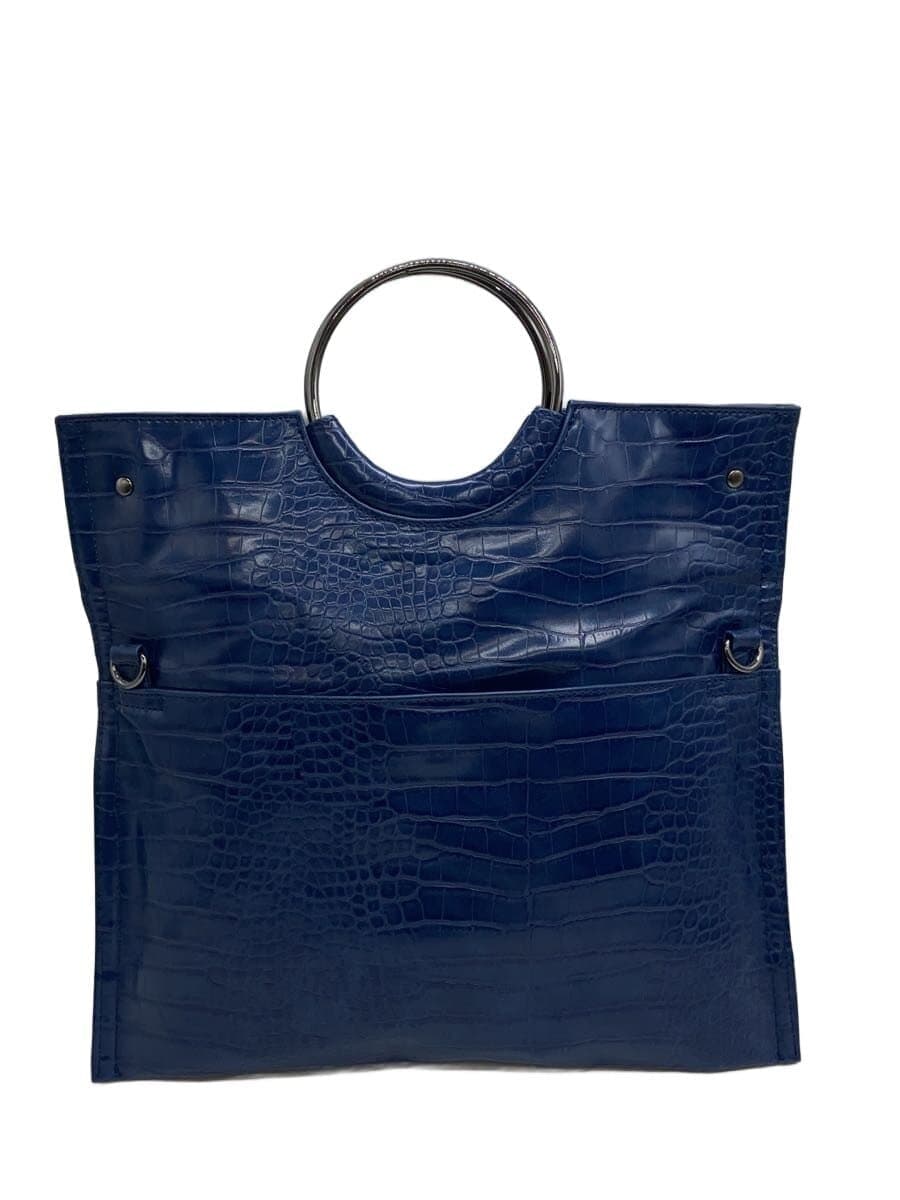 ear PAPILLONNER Tote Bag Leather BLU Solid EAZ1091612A0005