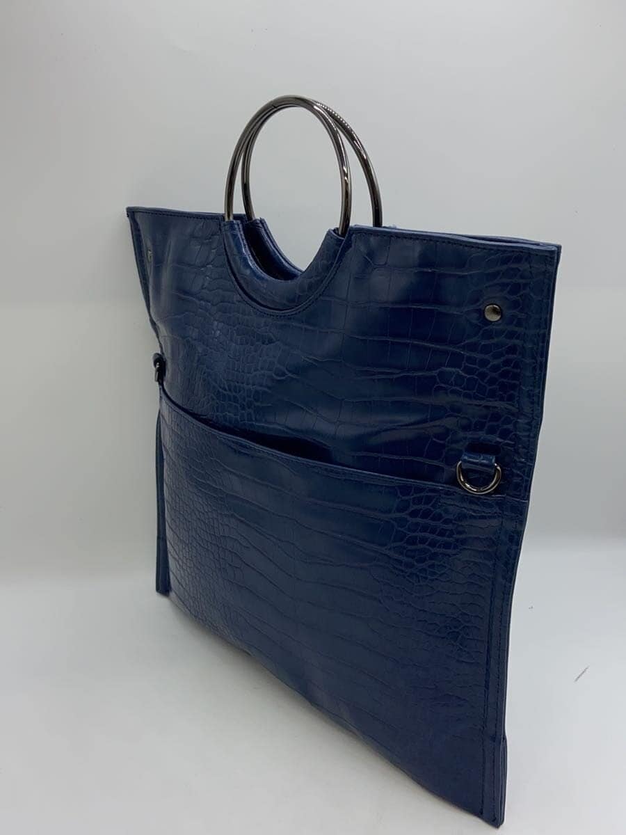 ear PAPILLONNER Tote Bag Leather BLU Solid EAZ1091612A0005 2