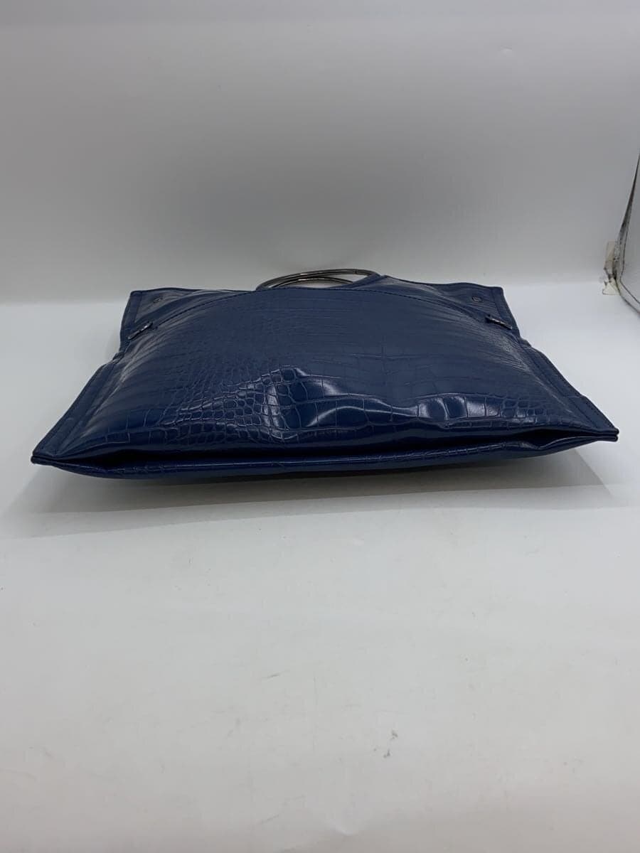 ear PAPILLONNER Tote Bag Leather BLU Solid EAZ1091612A0005 4