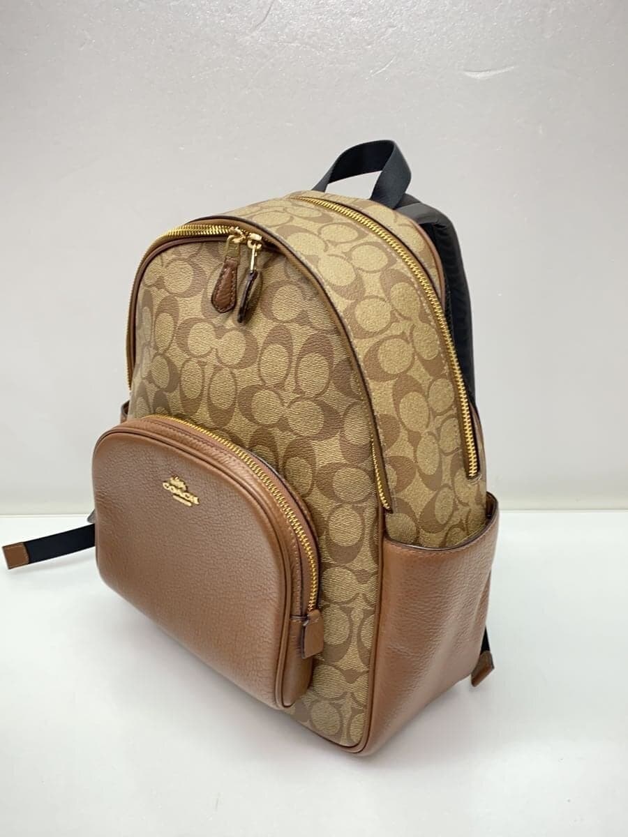 COACH Coat Backpack_Signature -- BEG All-Over Print 5671 2