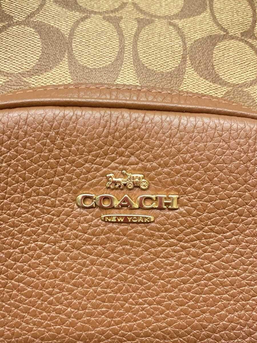COACH Coat Backpack_Signature -- BEG All-Over Print 5671 5