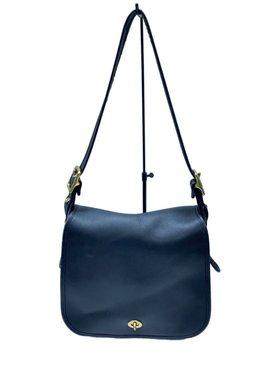 COACH Shoulder Bag Leather Black 09525