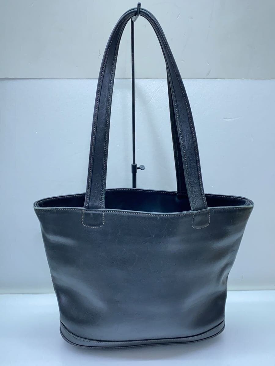 COACH tote bag leather BLK plain 9302 3