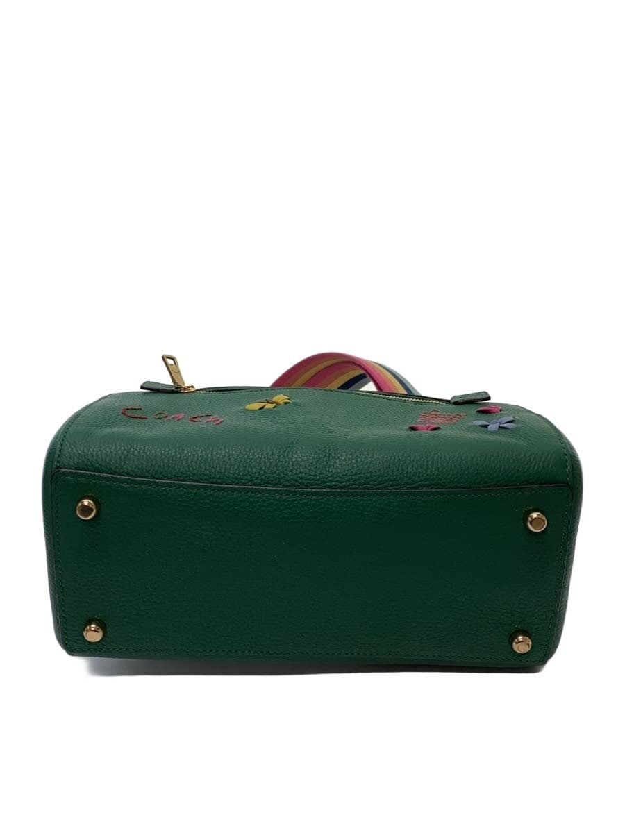 COACH handbag leather GRN 4