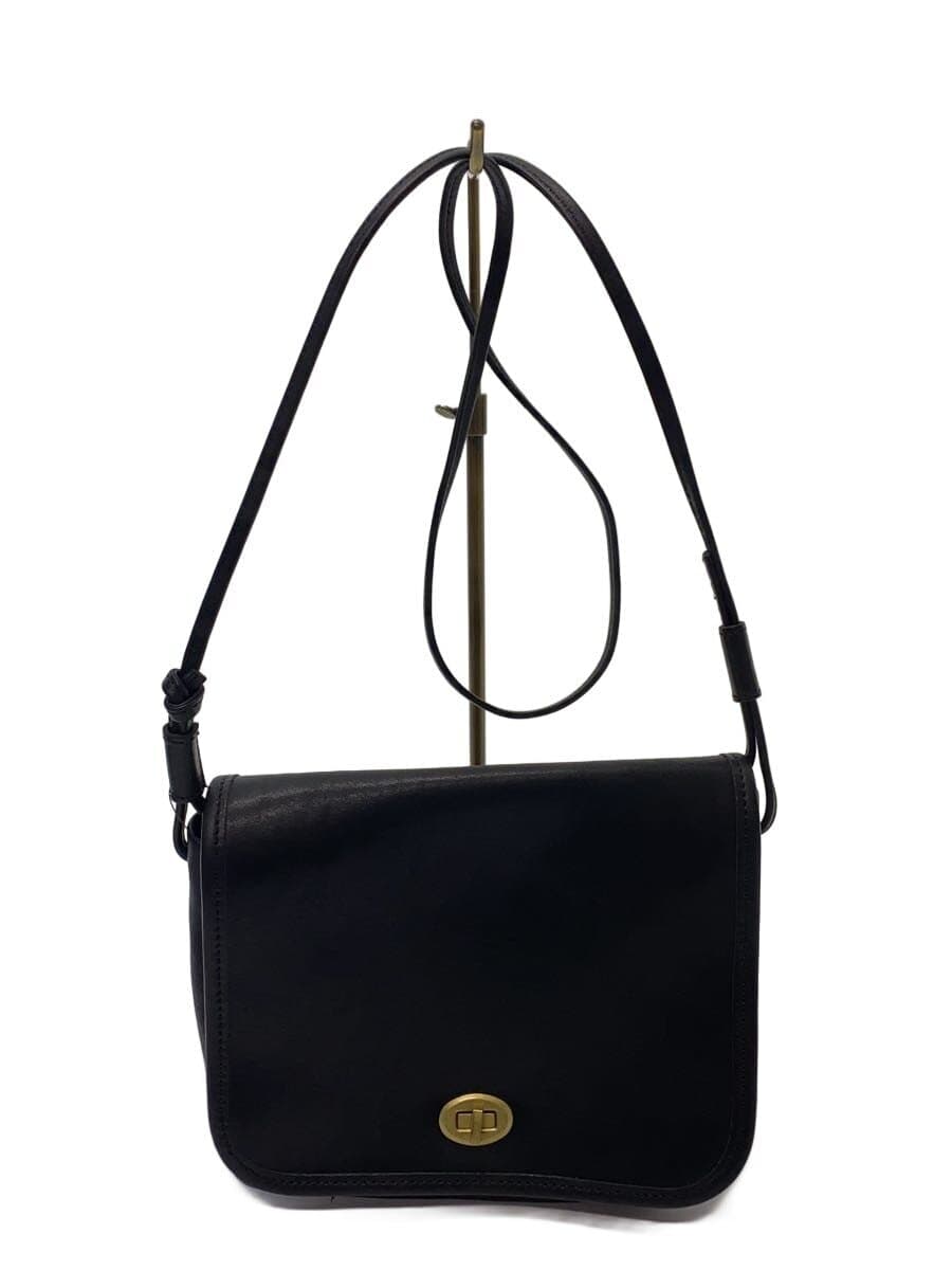 SLOW&CO Shoulder Bag Leather Black Plain