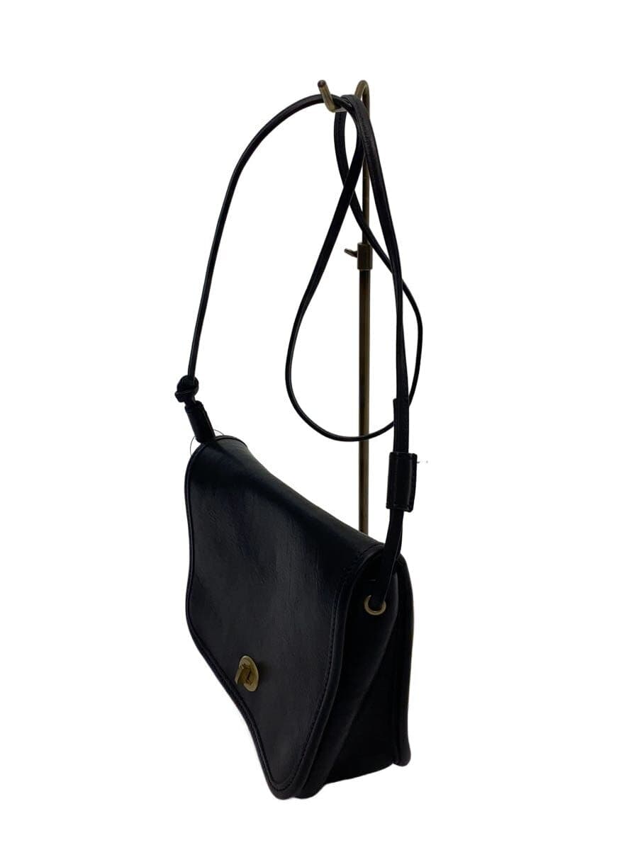 SLOW&CO Shoulder Bag Leather Black Plain 2