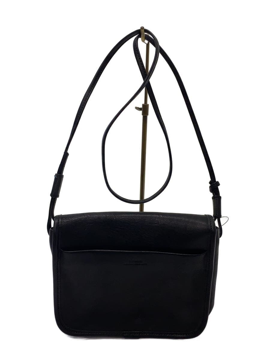 SLOW&CO Shoulder Bag Leather Black Plain 3