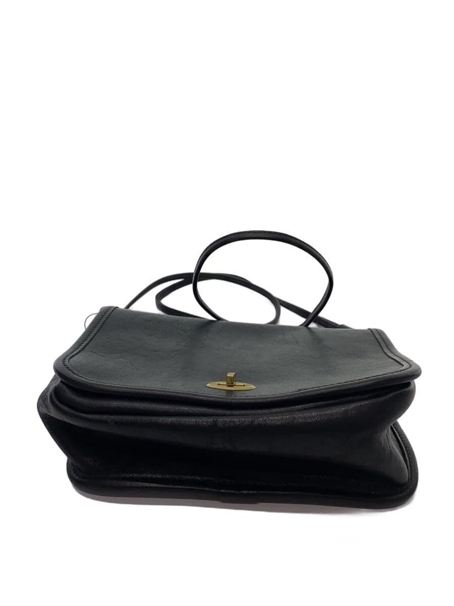 SLOW&CO Shoulder Bag Leather Black Plain 4