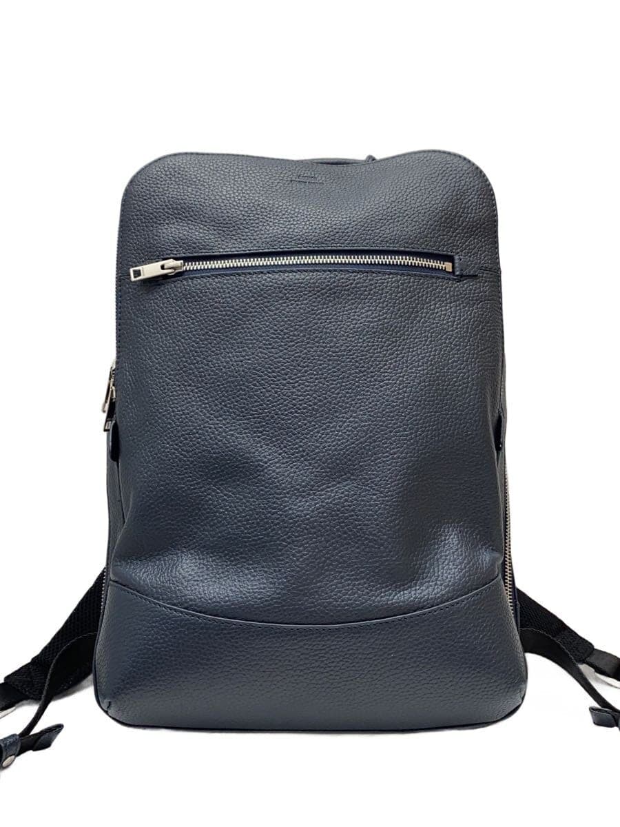 SEEKER Backpack Leather Navy Plain
