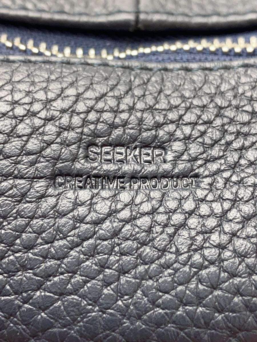 SEEKER Backpack Leather Navy Plain 5