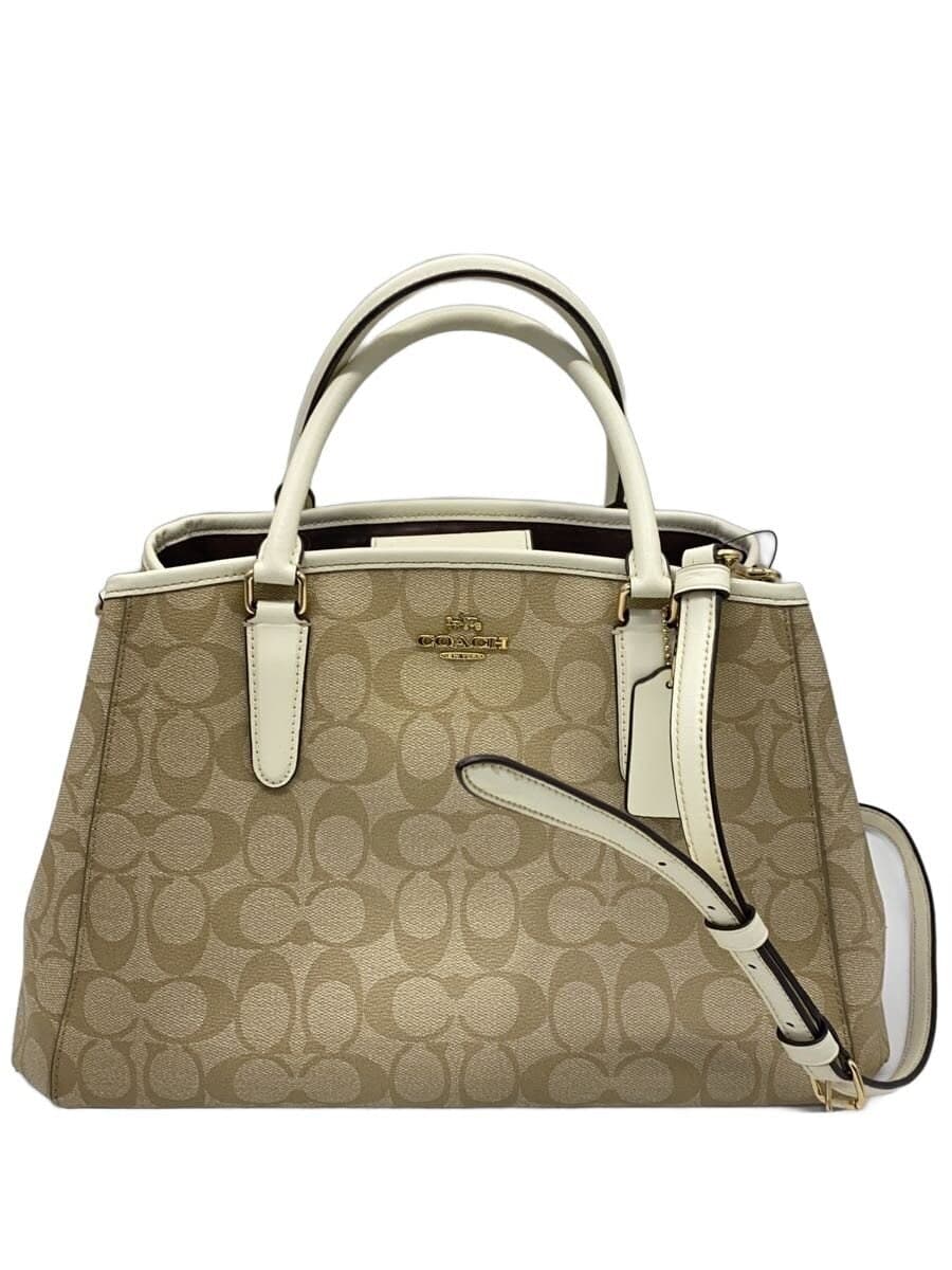COACH2-Way Signature Shoulder Bag BEG All Over Pattern F58310