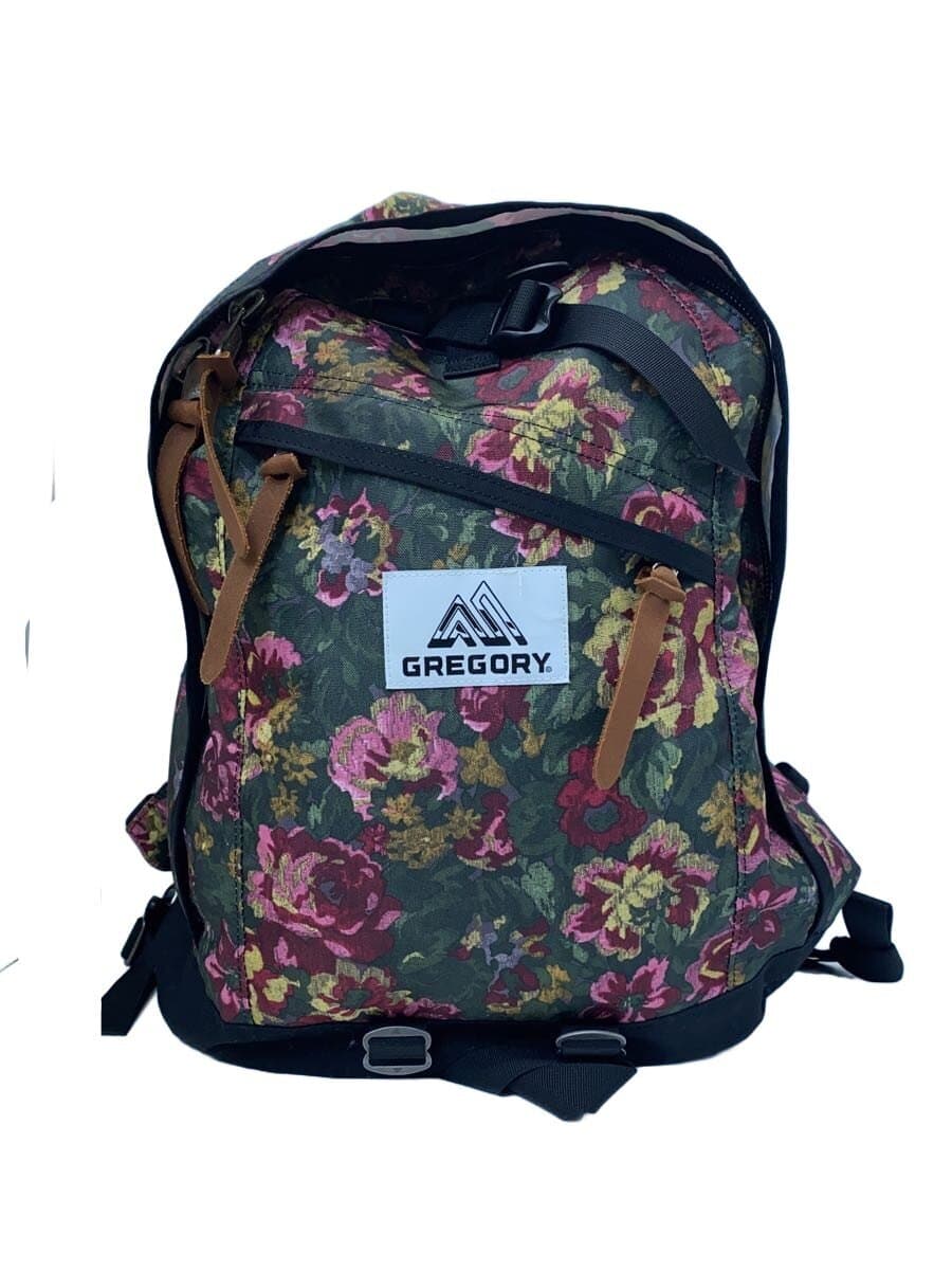 GREGORY backpack daypack dsp multicolor flower pattern logo stitching frayed