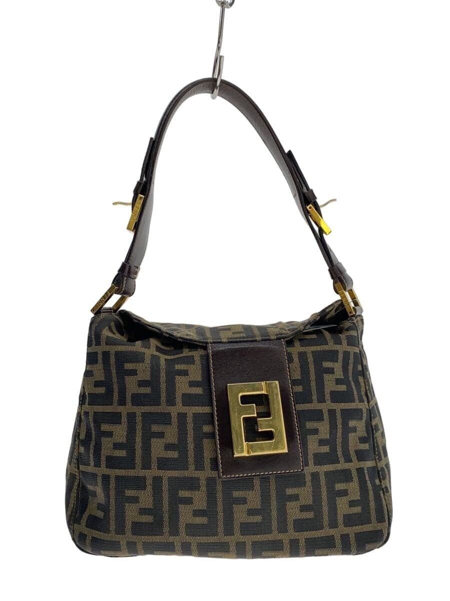 FENDI Mamma Bucket Handbag Canvas BRW All Over Pattern