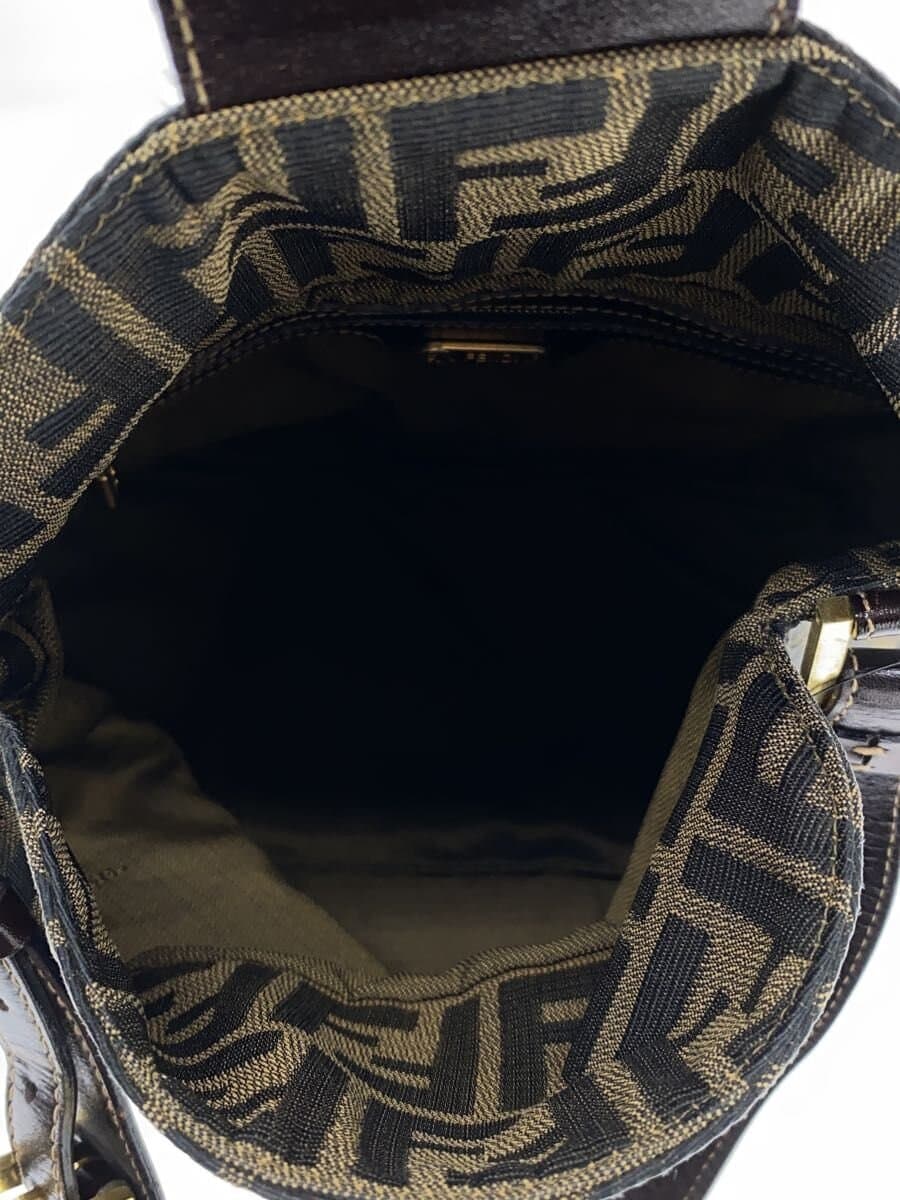 FENDI Mamma Bucket Handbag Canvas BRW All Over Pattern 6