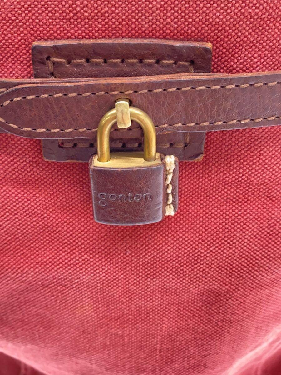 GENTEN Bianta Ⅱ Shoulder Bag Canvas RED Solid 5