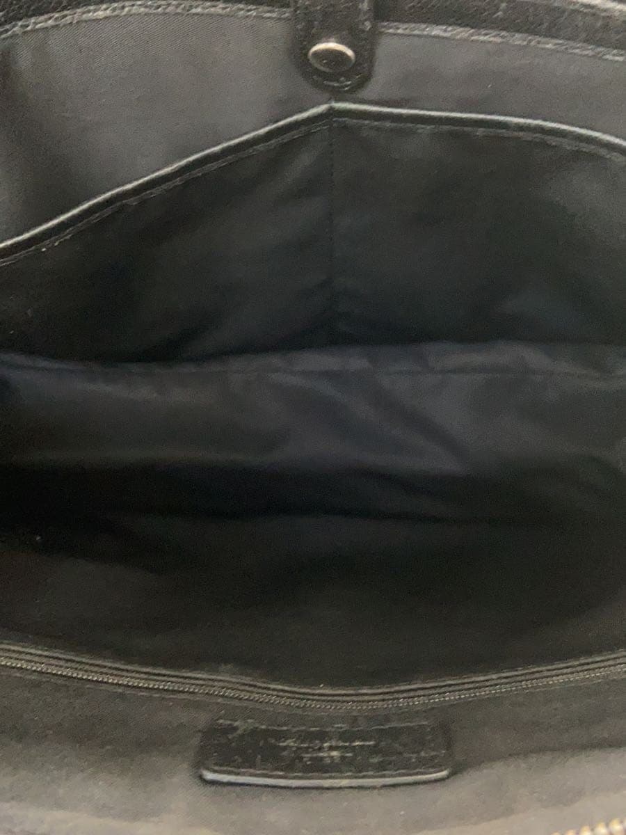 SEEKER tote bag leather black plain 6