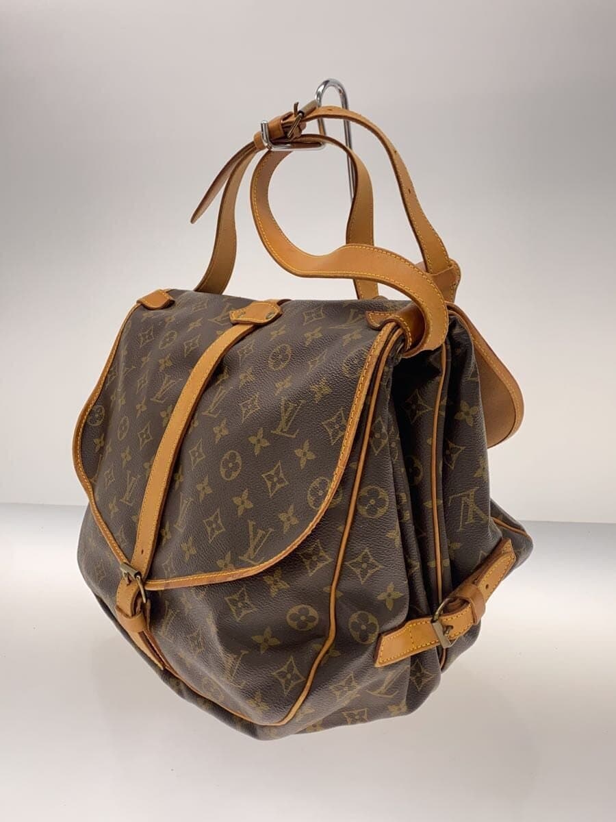 LOUIS VUITTON Saumur 43_Monogram Canvas PVC BRW 2