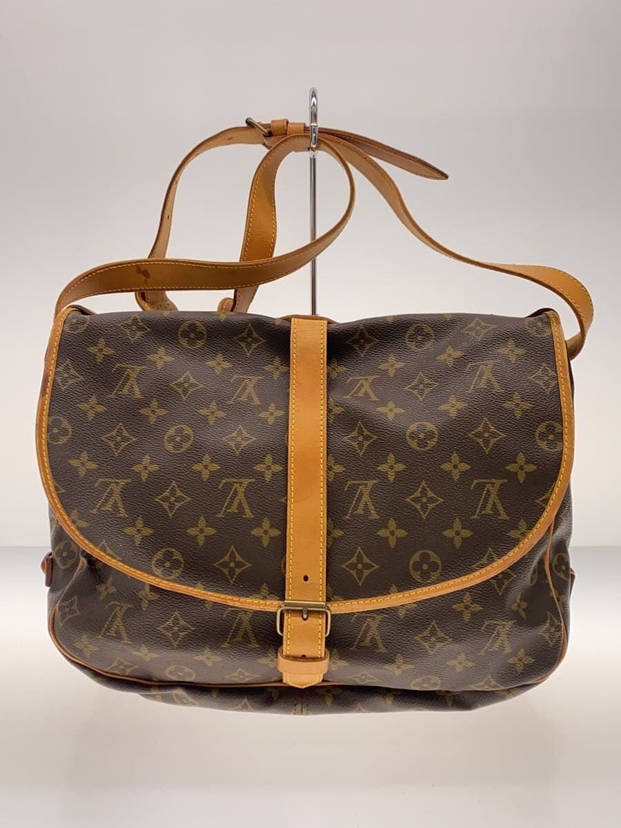 LOUIS VUITTON Saumur 43_Monogram Canvas PVC BRW 3