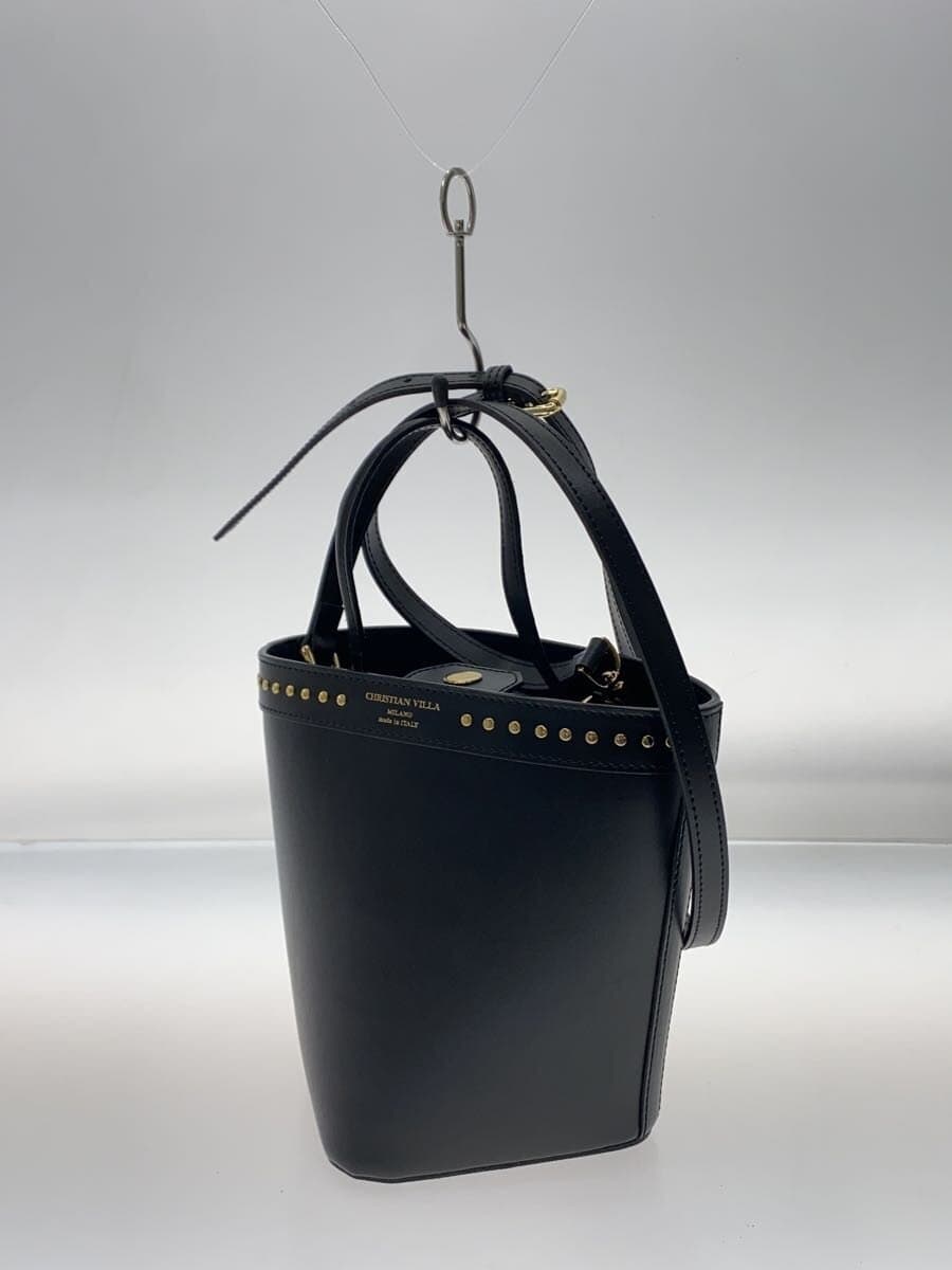 CHRISTIAN VILLA Shoulder Bag BLK Bucket 2-Way 2