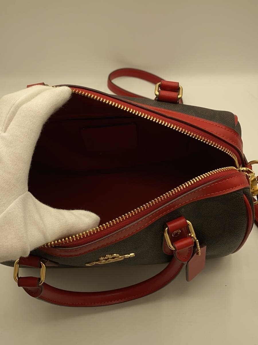 COACH Shoulder Bag PVC BRW All Over Pattern CV961 6