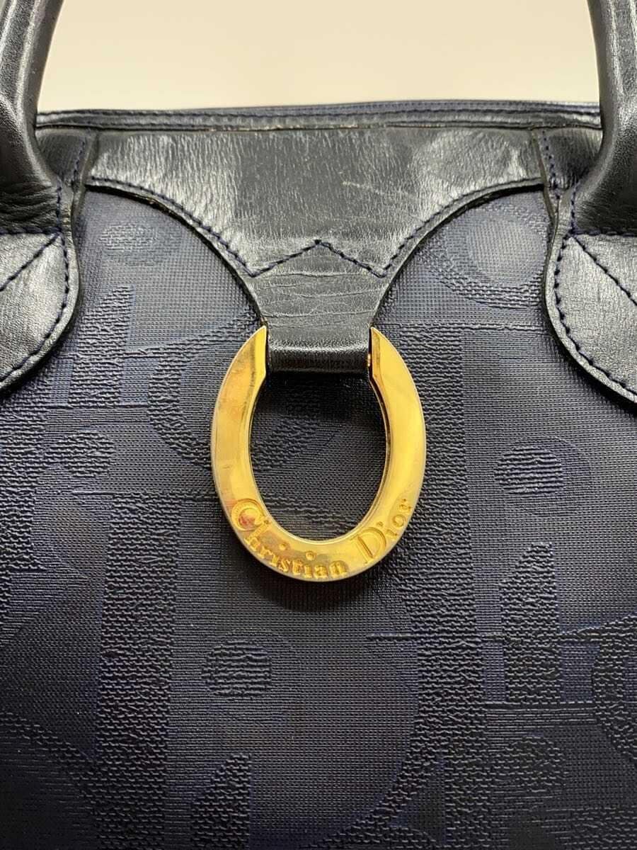 Christian Dior Boston Bag PVC Navy All-over Pattern 5