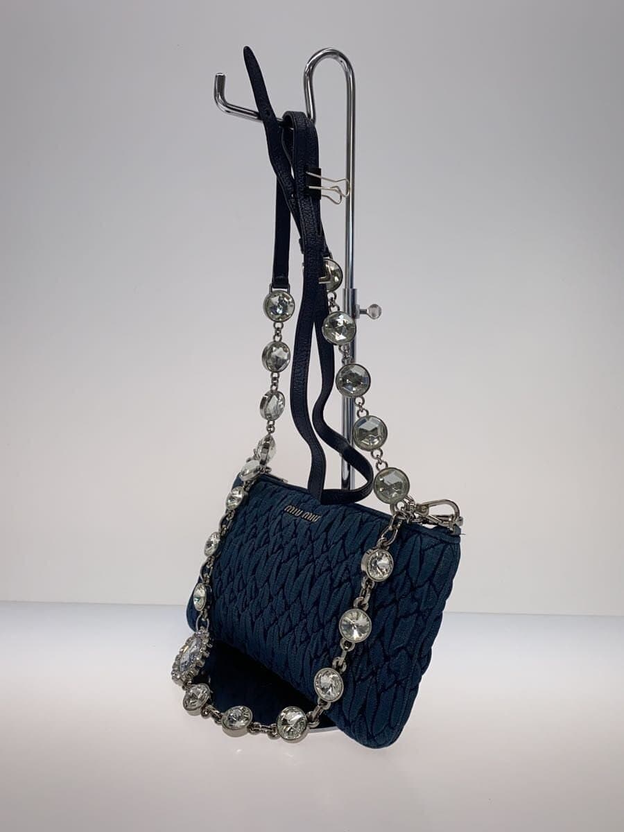 MIU MIU Shoulder Bag Denim IDG Solid 2