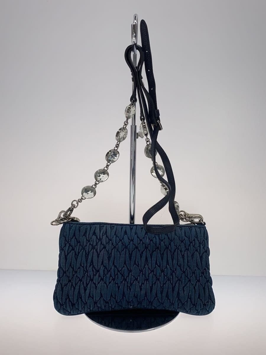 MIU MIU Shoulder Bag Denim IDG Solid 3