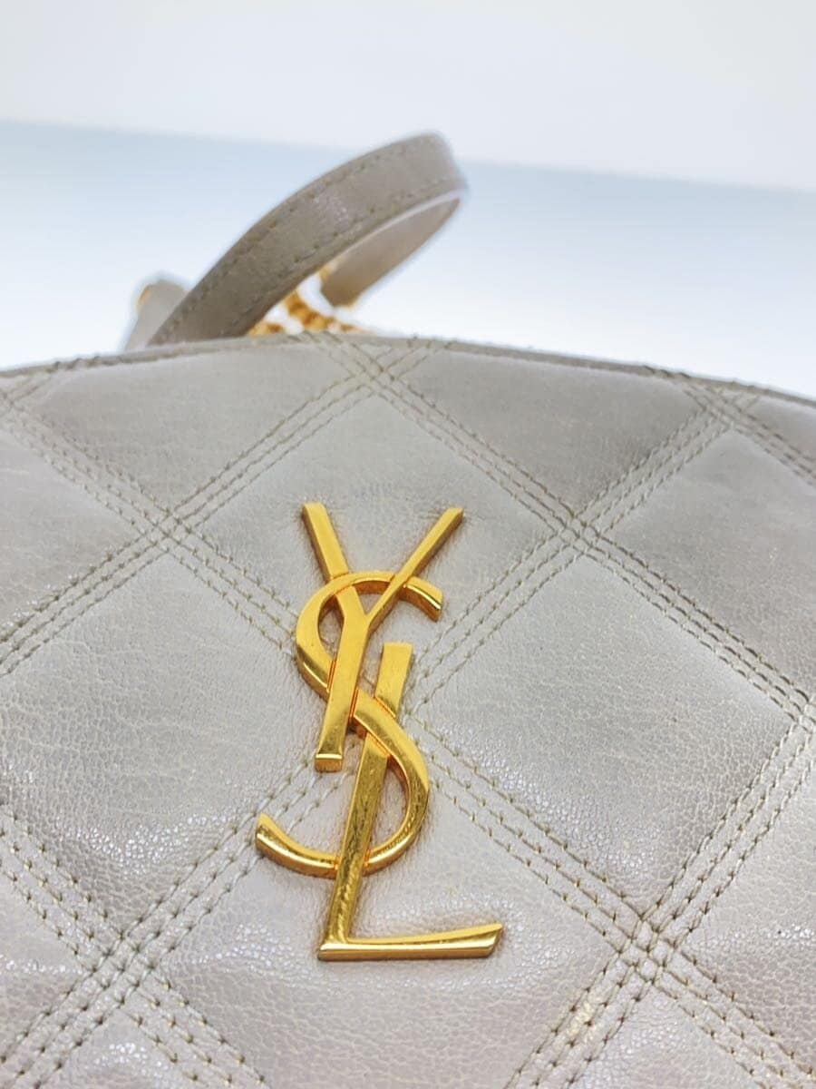 YVES SAINT LAURENT shoulder bag leather beige GUE608941 5