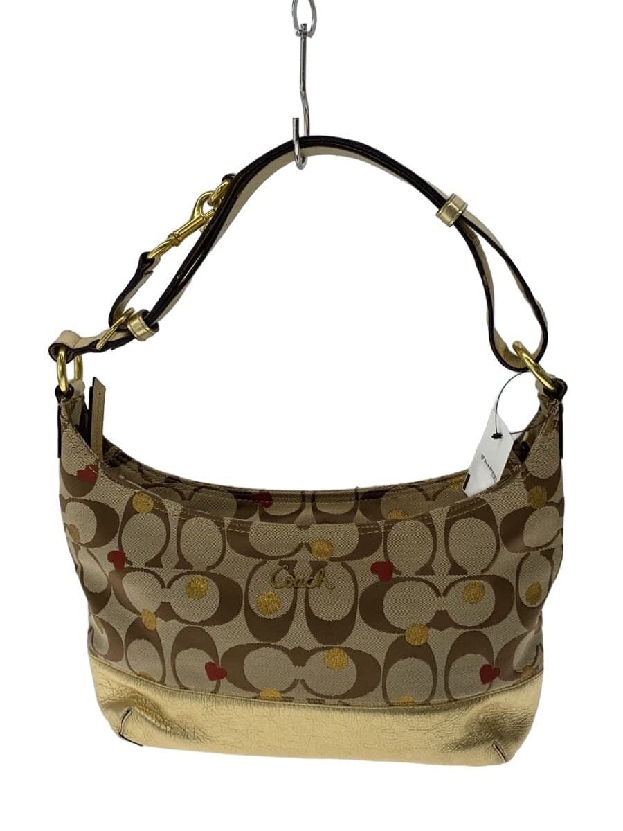 COACH Shoulder Bag Canvas BEG F18884