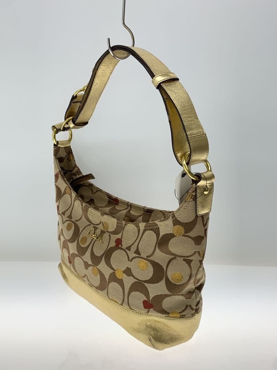 COACH Shoulder Bag Canvas BEG F18884 2