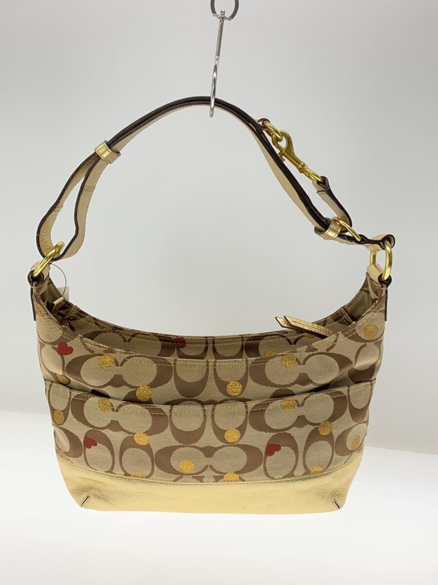 COACH Shoulder Bag Canvas BEG F18884 3