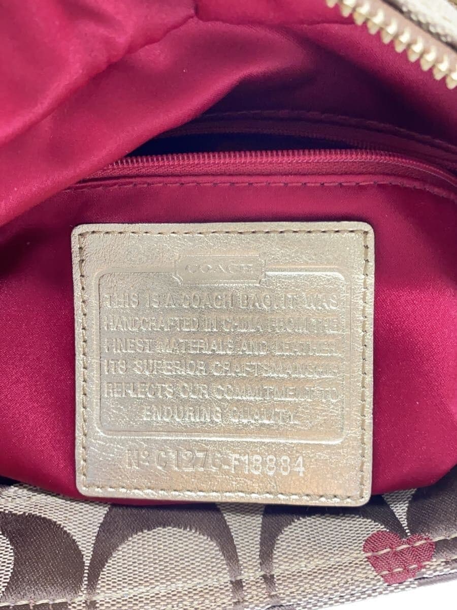 COACH Shoulder Bag Canvas BEG F18884 5