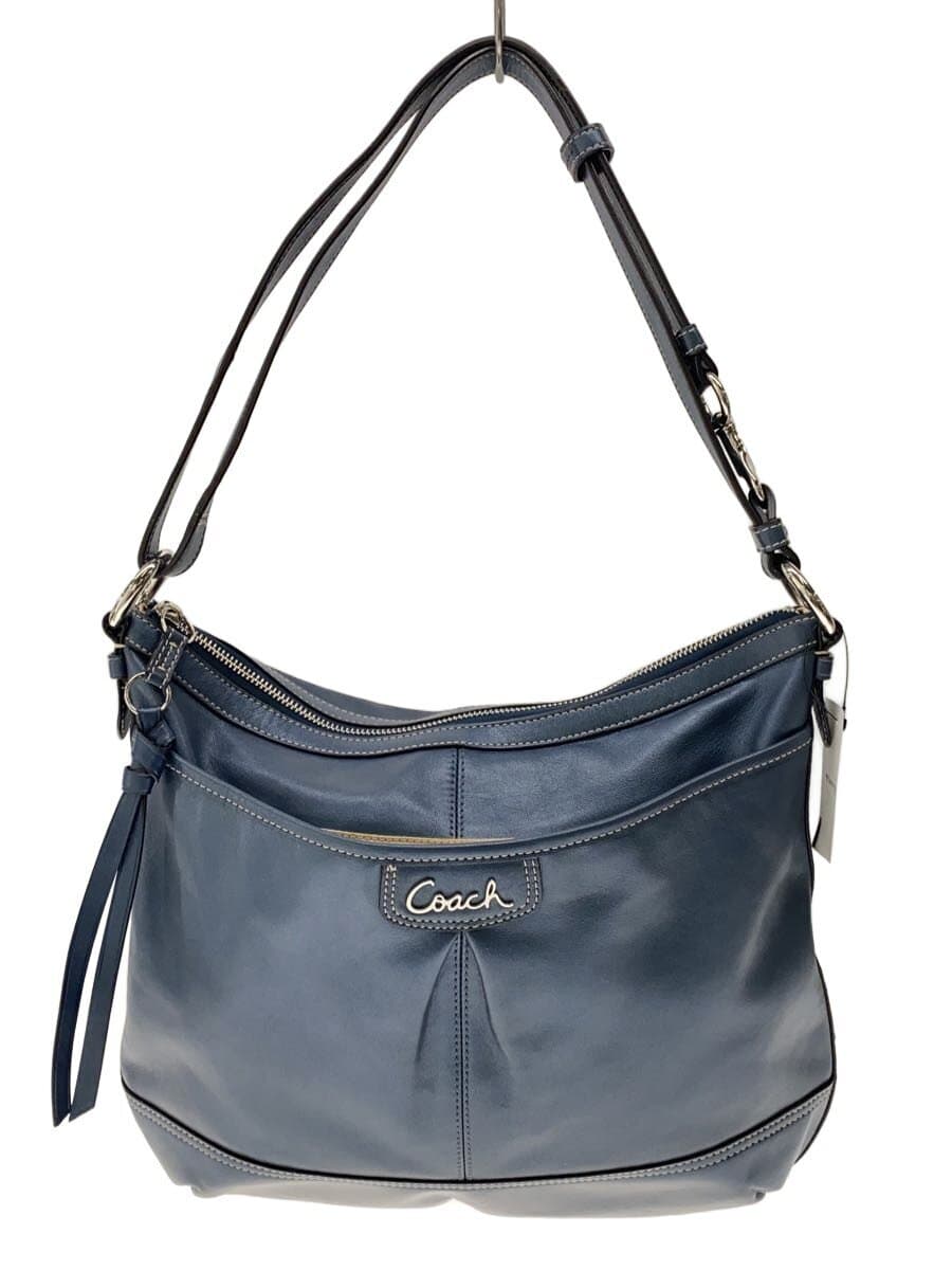 COACH Shoulder Bag Leather NVY Plain F19726