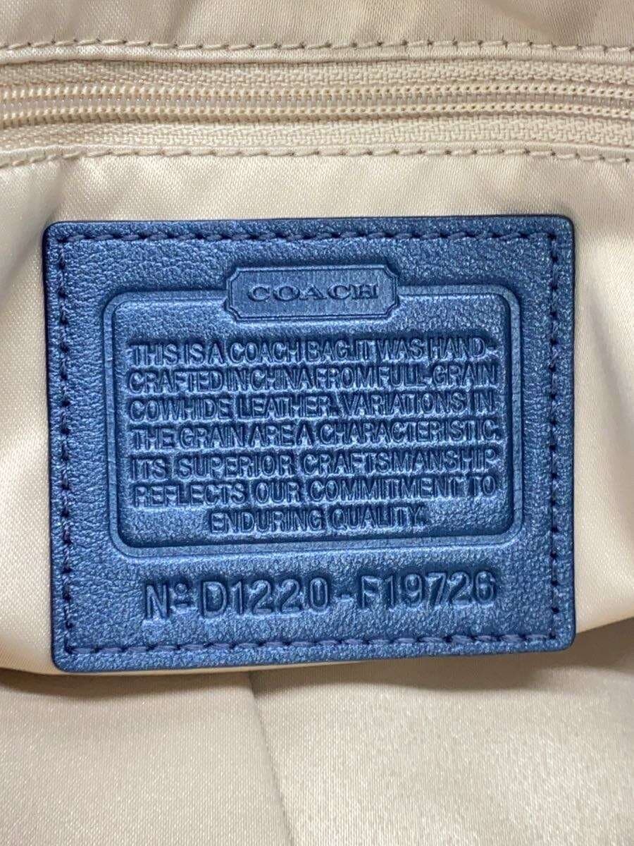 COACH Shoulder Bag Leather NVY Plain F19726 5