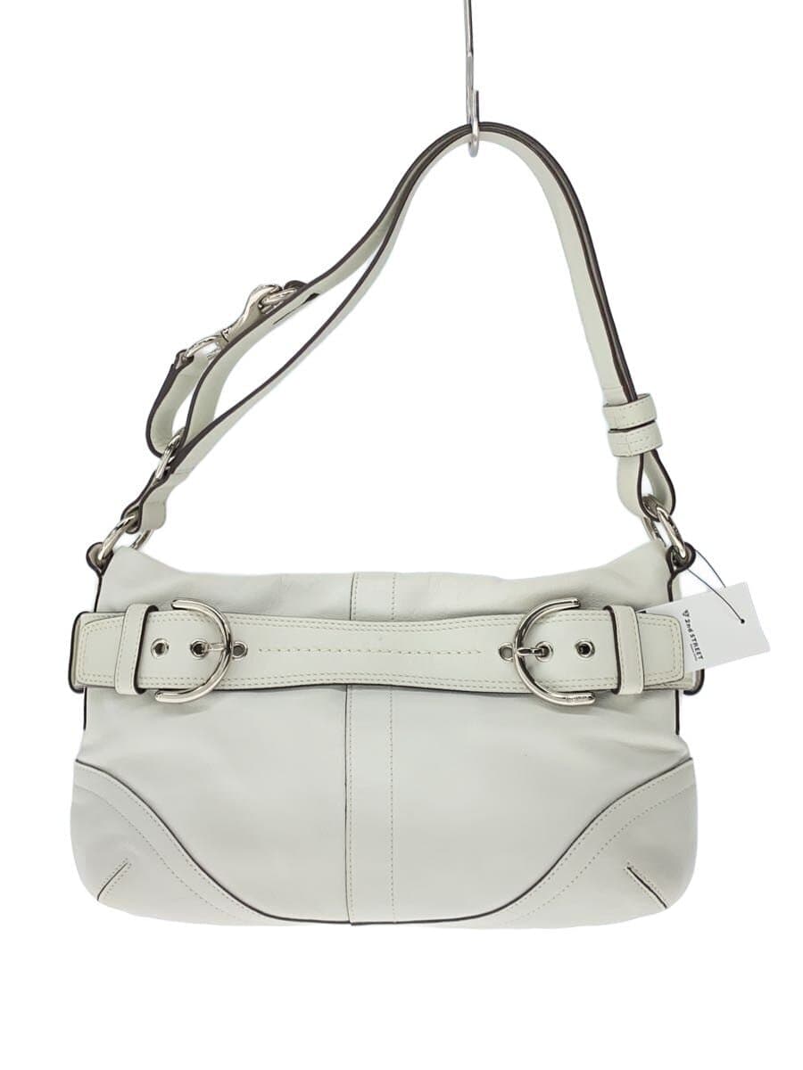 COACH Shoulder Bag Leather WHT Solid 9412