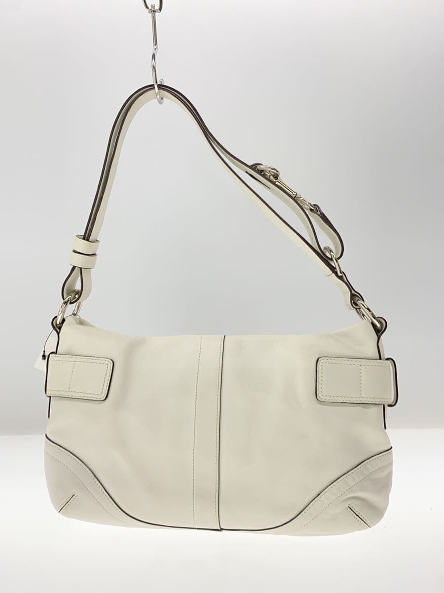 COACH Shoulder Bag Leather WHT Solid 9412 3