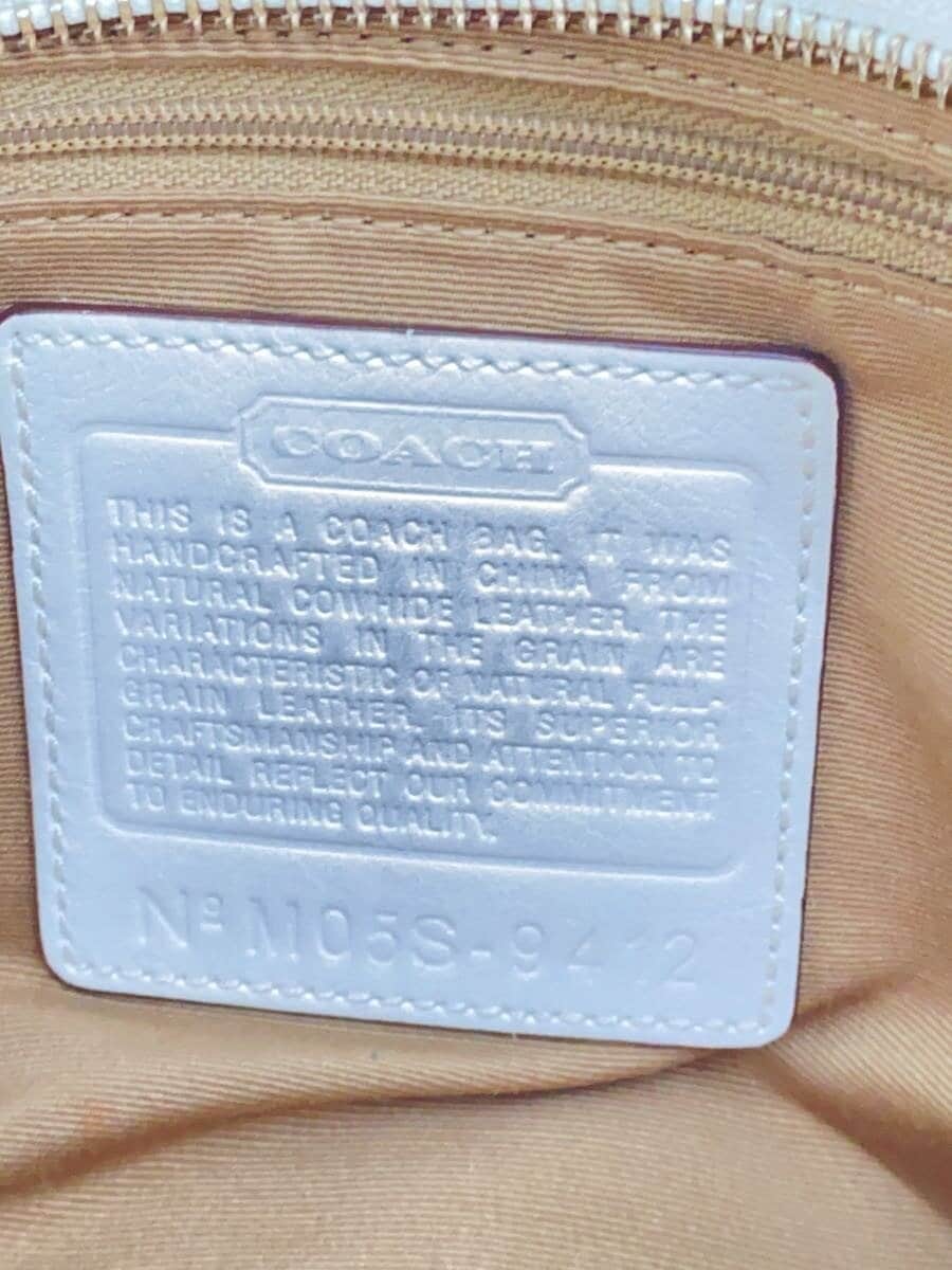 COACH Shoulder Bag Leather WHT Solid 9412 5