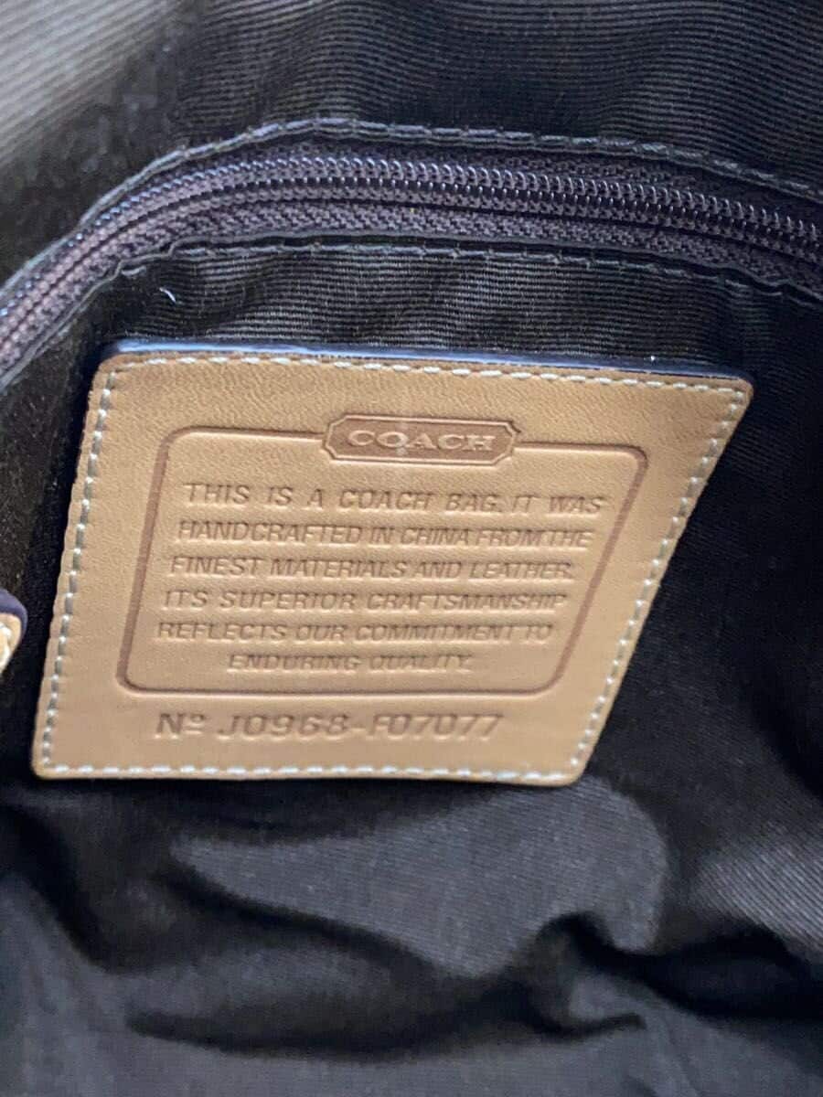 COACH Shoulder Bag Canvas BEG F07077 5