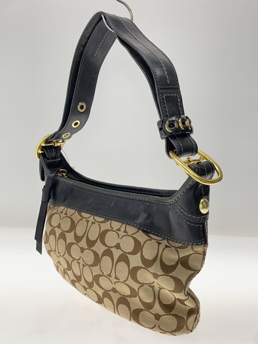 COACH Shoulder Bag Canvas BEG 11444 2