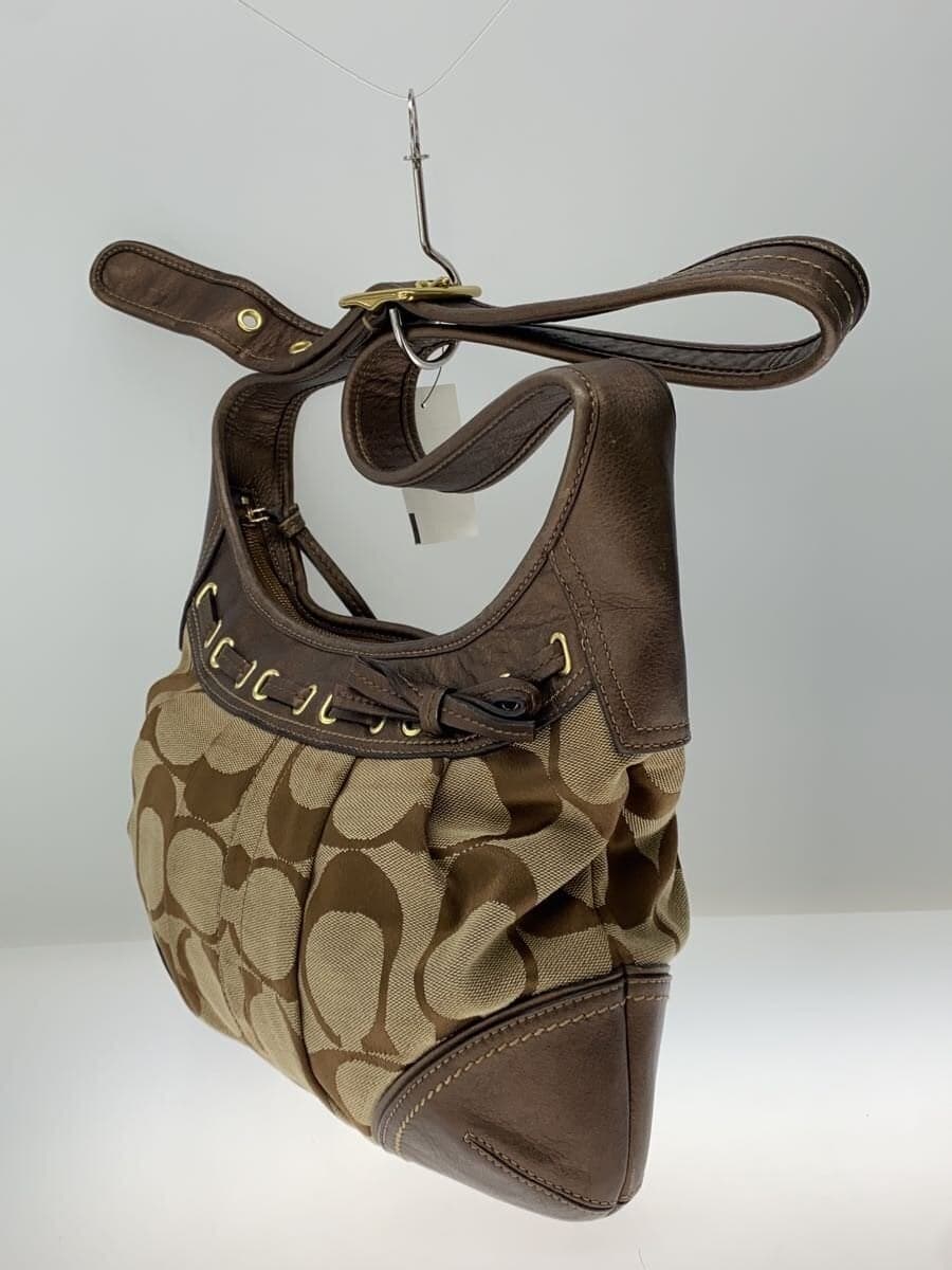 COACH Shoulder Bag Canvas BEG 12718 2