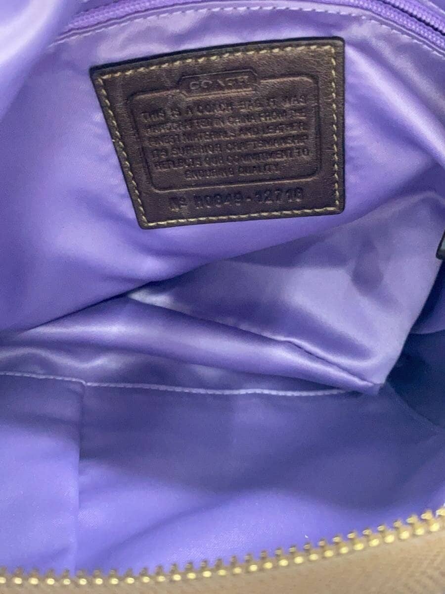 COACH Shoulder Bag Canvas BEG 12718 6