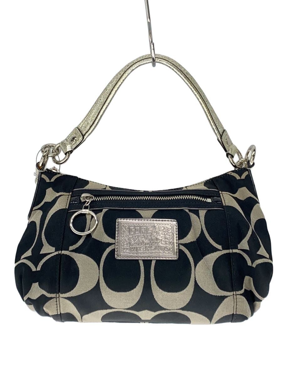 COACH Shoulder Bag Canvas BLK 15317