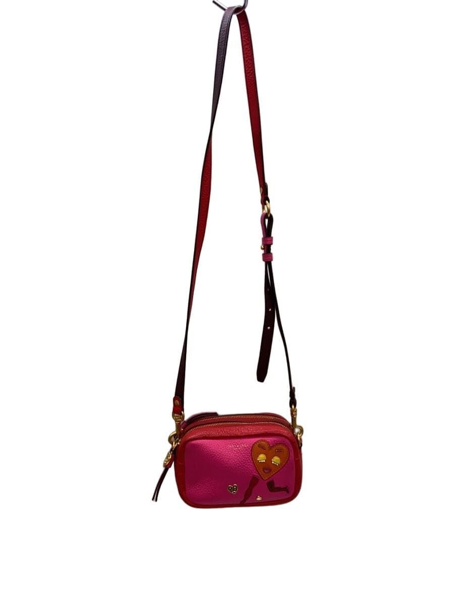 TORY BURCH Perry Patchwork Hearts Mini Bag Shoulder Bag Leather RED