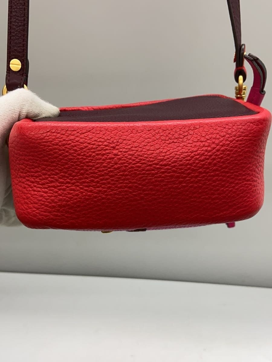 TORY BURCH Perry Patchwork Hearts Mini Bag Shoulder Bag Leather RED 4